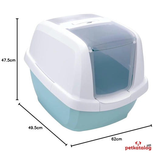 Imac Maddy جعبه بستر گربه سرپوشیده 62x49.5x47.5cm (آبی)