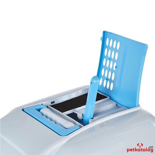 Imac Easy Cat درب جعبه بستر گربه با فیلتر سفید/آبی 50x40x40cm