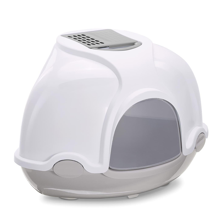 Imac Ginger Karbon Filtreli Kapalı Köşe Kedi Tuvaleti 52x52x44,5 cm (Gri)