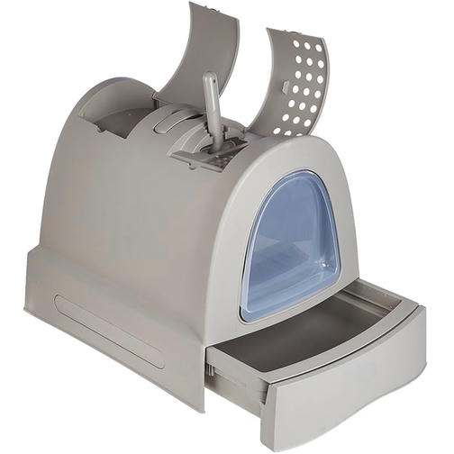 Imac Zuma Çekmeceli Kapalı Kedi Tuvaleti Gri 40x56x42 Cm