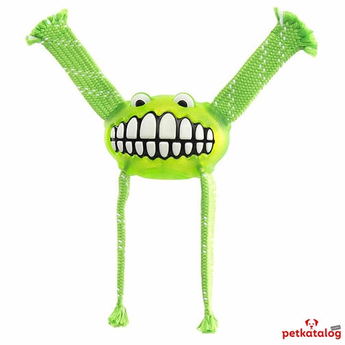 Rogz Toyz Grinz Flossy اسباب بازی مراقبت از دندان سگ Smiley Face [Large] 24cm (سبز)