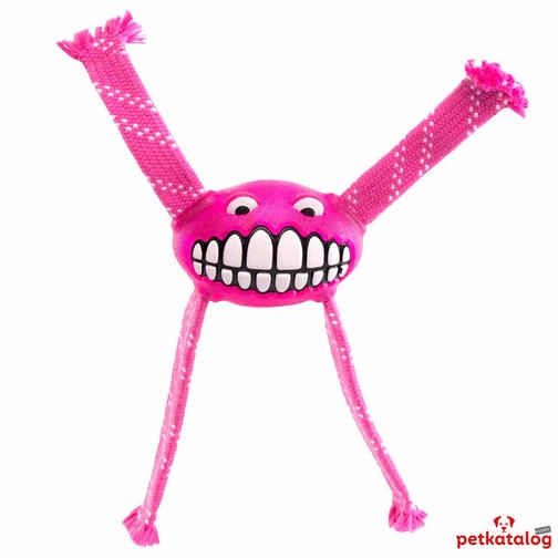 Rogz Toyz Grinz Flossy اسباب بازی مراقبت از دندان سگ Smiley Face [Large] 24cm (صورتی)