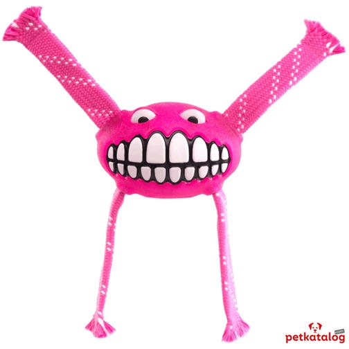 Rogz Toyz Grinz Flossy اسباب بازی مراقبت از دندان سگ Smiley Face [Medium] 21cm (صورتی)