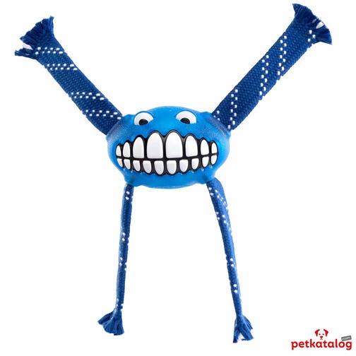 Rogz Toyz Grinz Flossy اسباب بازی مراقبت از دندان سگ Smiley Face [Small] 16,5cm (آبی)