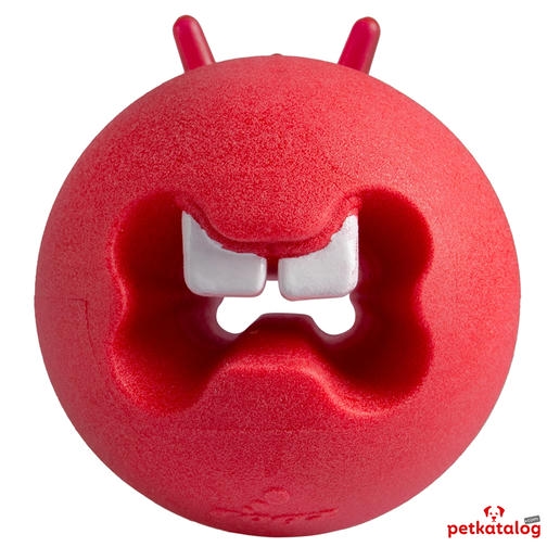 Rogz Toyz Fred Traktatiebal اسباب بازی توپ بازی سگ با کاسه خوراک 6,4cm (قرمز)
