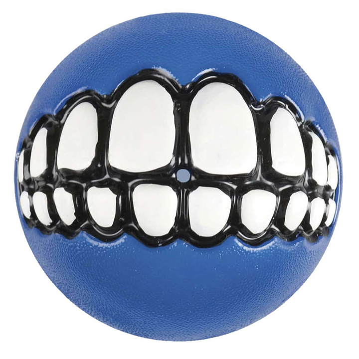 Rogz Toyz Grinz Gülen Suratlı Ödül Hazneli Köpek Oyun Topu [Medium] 6,4 cm (Mavi)
