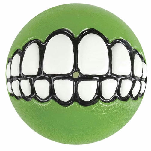 Rogz Toyz Grinz Gülen Suratlı Ödül Hazneli Köpek Oyun Topu [Large] 7,8 cm (Yeşil)
