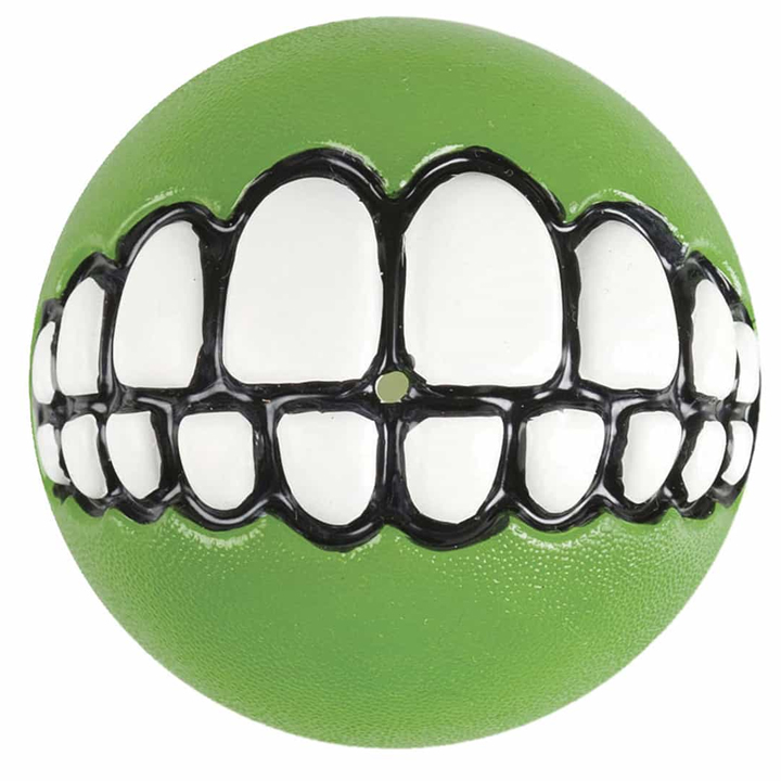 Rogz Toyz Grinz Gülen Suratlı Ödül Hazneli Köpek Oyun Topu [Large] 7,8 cm (Yeşil)