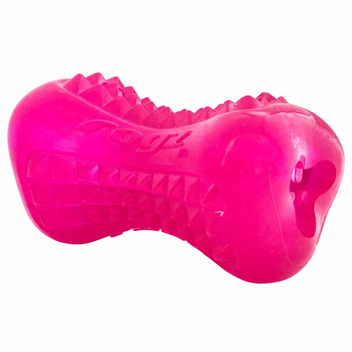 Rogz Toyz Yumz Ödül Hazneli Kemik Şeklinde Köpek Oyuncağı [Small] 8,8x4,8 cm (Pembe)