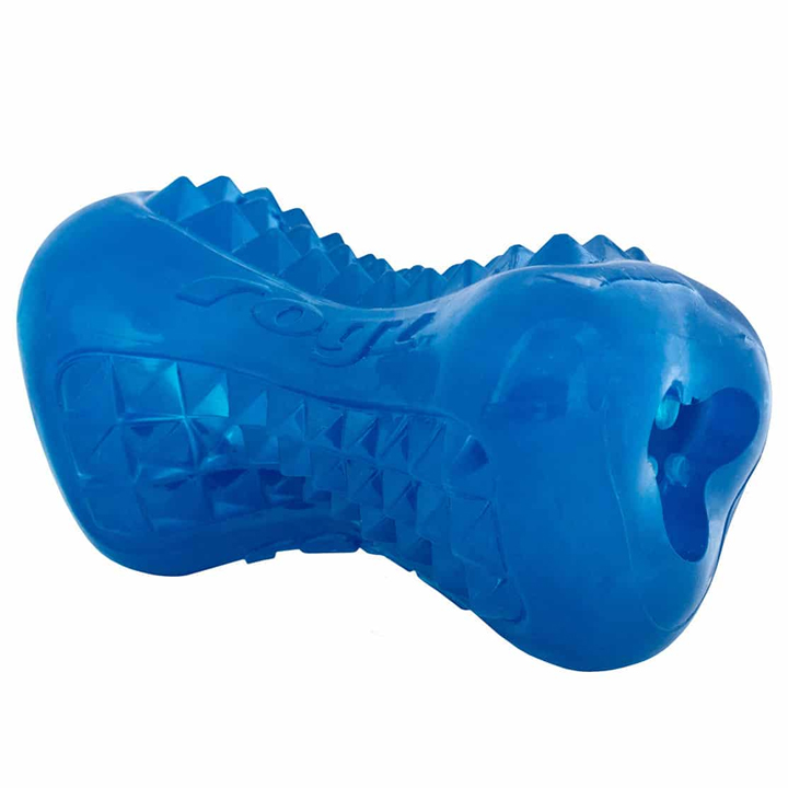 Rogz Toyz Yumz Ödül Hazneli Kemik Şeklinde Köpek Oyuncağı [Medium] 11,6x6,4 cm (Mavi)