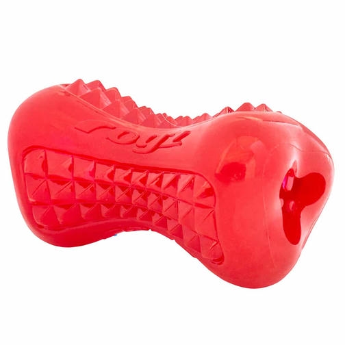 Rogz Toyz Yumz Ödül Hazneli Kemik Şeklinde Köpek Oyuncağı [Medium] 11,6x6,4 cm (Kırmızı)