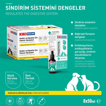 KIKI Excellent Kedi ve Köpekler İçin Sıvı Probiyotik 50ml