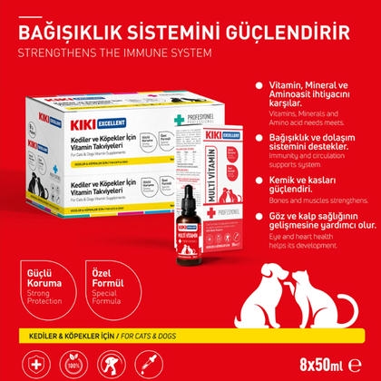 KIKI Excellent شربت مولتی ویتامین برای گربه و سگ 50 ml.
