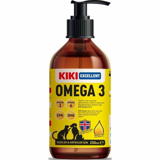 KIKI Excellent Omega 3 Kedi Ve Köpek Somon Yağı 250ml