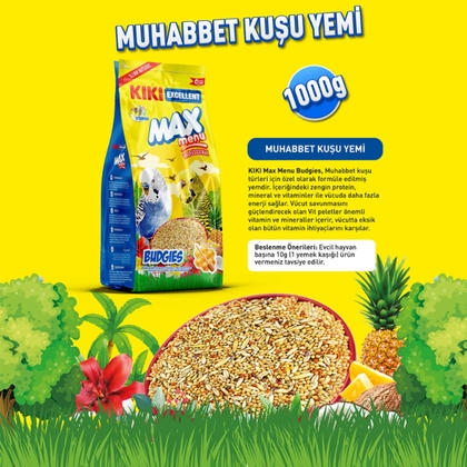 KIKI Excellent Max Menu Ballı Muhabbet Kuşu Yemi 1000gr