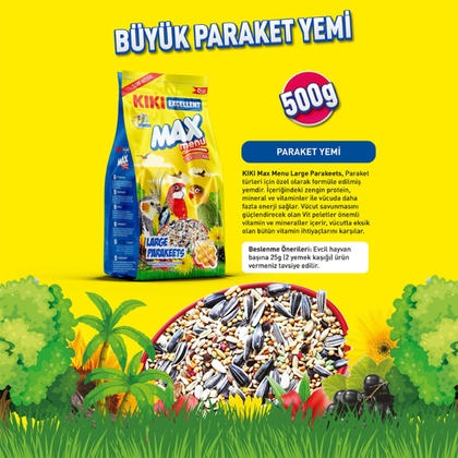 KIKI Excellent Max Menu Ballı Büyük Pareket Kuş Yemi 500gr