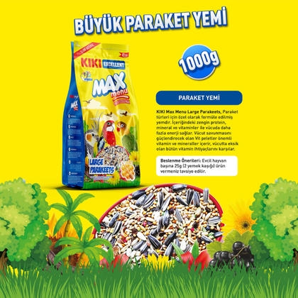 KIKI Excellent Max Menu Ballı Büyük Pareket Kuş Yemi 1000gr