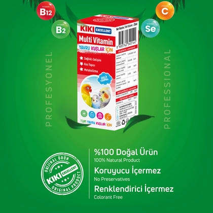 KIKI Kuşlar İçin Multi Vitamin Damlası 25ml