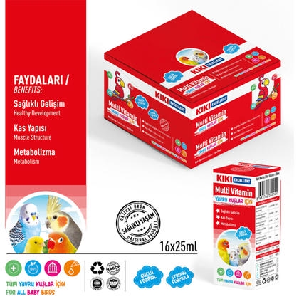 KIKI Kuşlar İçin Multi Vitamin Damlası 25ml