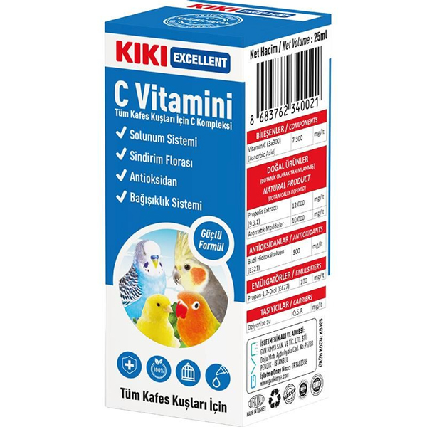 KIKI Kuşlar İçin C Vitamini Damlası 25ml