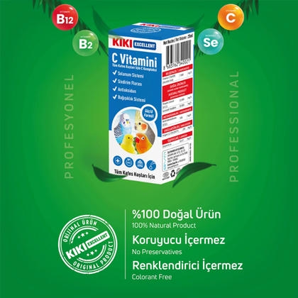 KIKI Kuşlar İçin C Vitamini Damlası 25ml