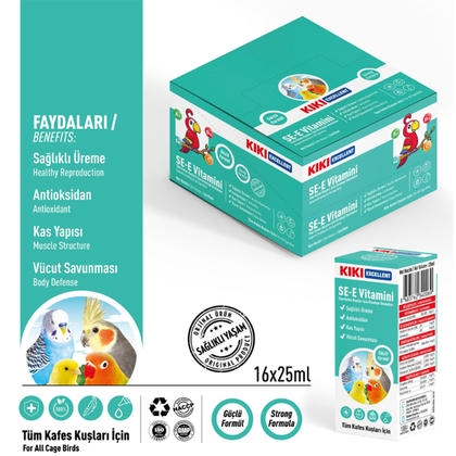 KIKI Kuşlar İçin Sağlıklı Üreme Destekleyici SE-E vitamini 25ml