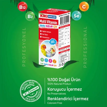 KIKI Yavru Kuşlar İçin Multi Vitamin Damlası 25ml