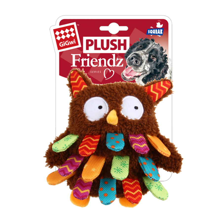 Gigwi Plush Friendz Sesli Baykuş Peluş Köpek Oyuncağı