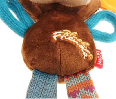 Gigwi Plush Friendz اسباب بازی سگ مخمل دار میمون با صدا