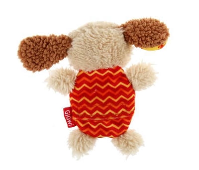 Gigwi Plush Friendz ماوس صدا اسباب بازی سگ مخمل دار خاکستری قرمز