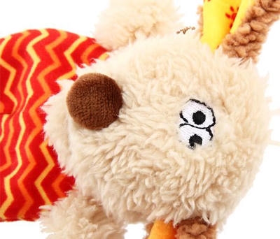 Gigwi Plush Friendz ماوس صدا اسباب بازی سگ مخمل دار خاکستری قرمز