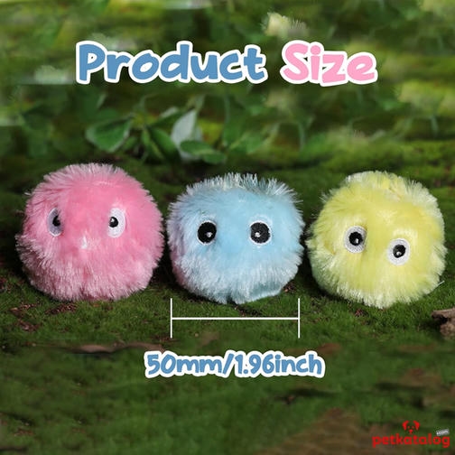 Demirhan Chirping Ball 3 Farklı Seste Peluş Kedi Topu Oyuncağı 5 cm