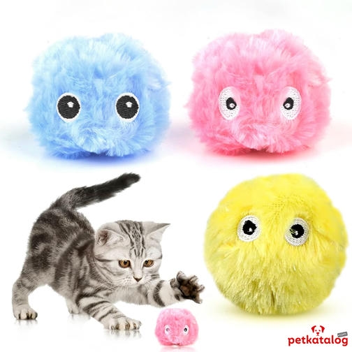 Demirhan Chirping Ball 3 Farklı Seste Peluş Kedi Topu Oyuncağı 5 cm
