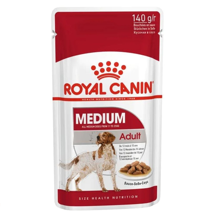 Royal Canin Medium Adult Orta Irk Yetişkin Köpek Parça Etli Konserve Maması 140 Gr