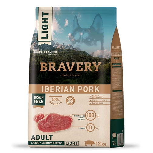 Bravery LIGHT Hypo-Allergenic Domuzlu Monoprotein Tahılsız Orta ve Büyük Irk Köpek Maması 12KG