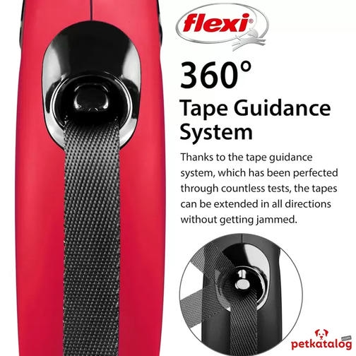 Flexi New Classic Şerit Otomatik Gezdirme Tasması Kırmızı [Medium] 5m