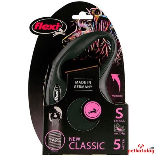 Flexi New Classic بند بند اتوماتیک نواری مشکی [Small] 5m