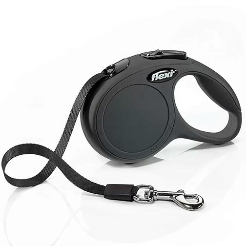 Flexi New Classic Şerit Otomatik Gezdirme Tasması Siyah [Small] 5m