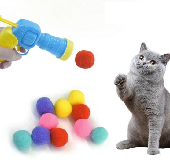 Peluş Top Atan Tabanca Kedi Oyuncağı