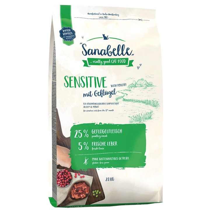 Sanabelle Adult Sensitive Poultry Kümes Hayvanlı Glutensiz Yetişkin Kedi Maması 2 KG