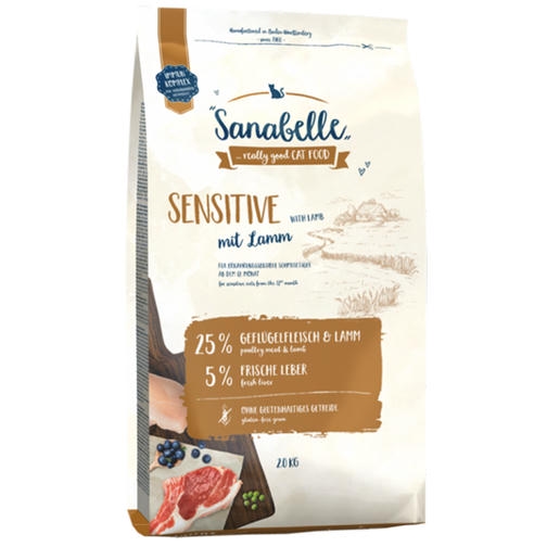 Sanabelle Sensitive Lamb Gulutensiz Kuzulu Hassas Yetişkin Kedi Maması 2 KG