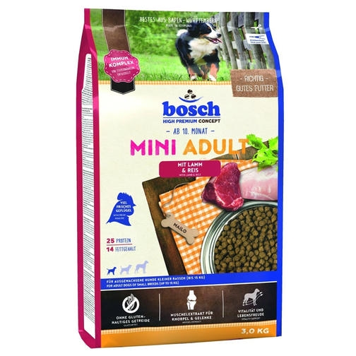 Bosch Adult Mini Lamb Kuzulu Glutensiz Küçük Irk Yetişkin Köpek Maması 3 KG
