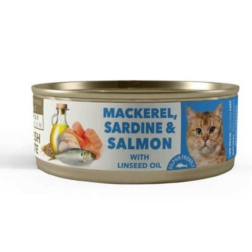 Amity Süper Premium Uskumru Somon Ve Sardalyalı Yetişkin Kedi Konservesi 80 Gr