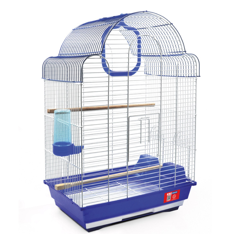 KIKI Excellent Çift Kapılı Çift Yemlikli Papatya Küçük Papağan Kafesi Mavi A700 (64x43x32cm)