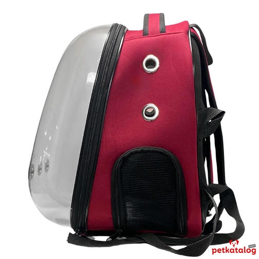 Teng Jumbo Astronot Kedi ve Köpek Çantası Bordo (47 x 37 x 33 cm)