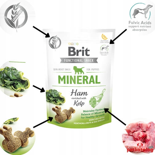 Brit Care Mineral ژامبون و جلبک دریایی تشویقی توله سگ 150gr