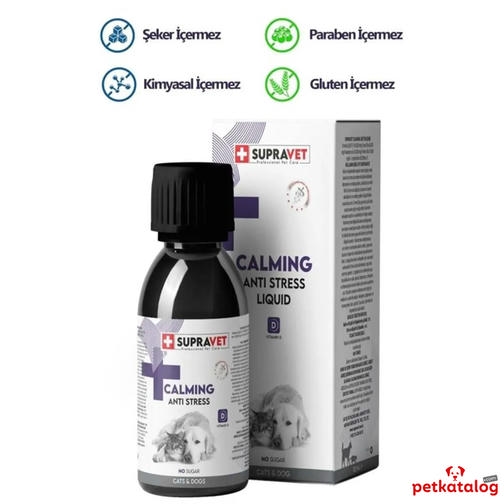 Supravet Calming Anti Stress Kedi ve Köpekler için Sıvı Sakinleştirici Damla 100 ml