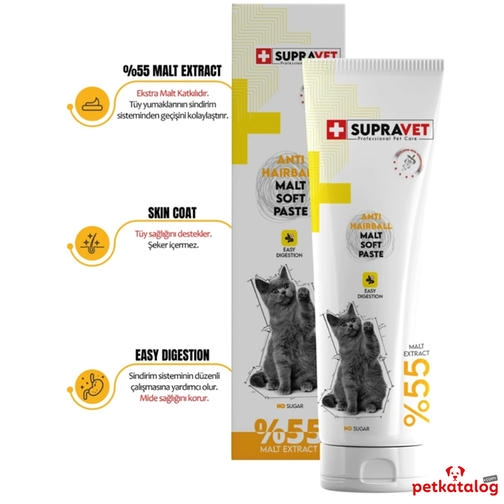 Supravet Anti Hairball Kedi Tüy Yumağı Önleyici Malt Paste 100 Gr