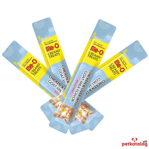 Me-o Creamy Kitten کرم شیر بز جیگر مرغ مایع گربه تشویقی 4x15gr