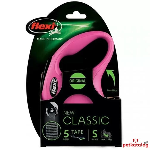 Flexi New Classic نواری اتوماتیک بند صورتی [Small] 5m
